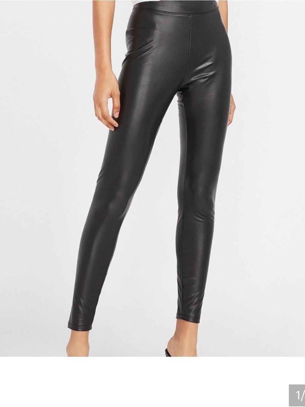 Express Black Faux Leather High-Rise Leggings